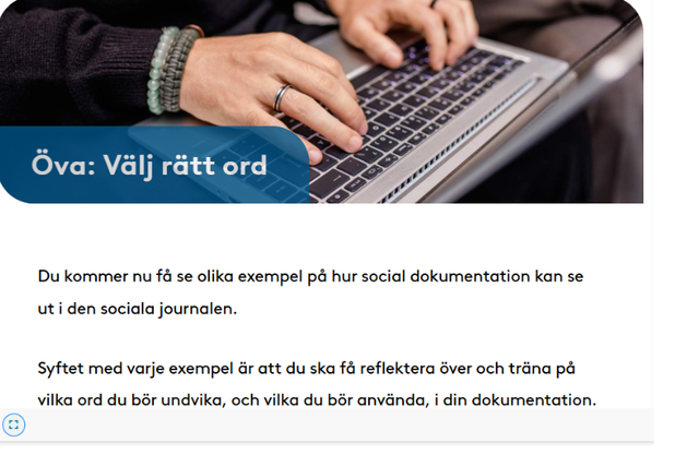 Skärmbild från uppdrag: E-utbildning för medarbetare – från manus till interaktiv e-learning